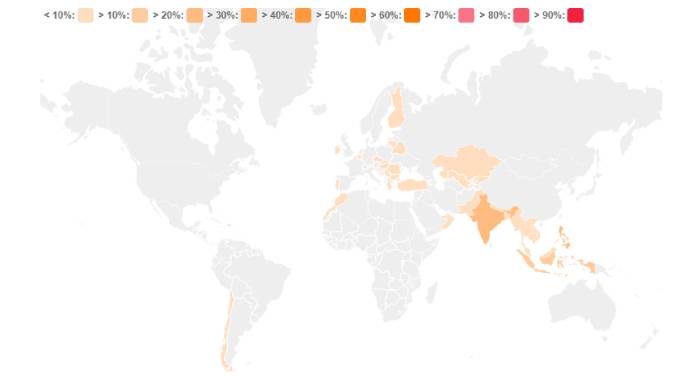 Android game hiddenads adware country distribution map