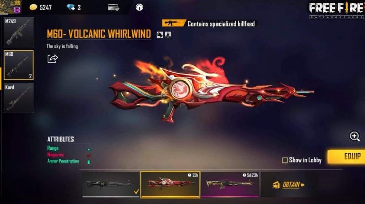 How to Get M60 Volcanic Whirlwind FF for Free