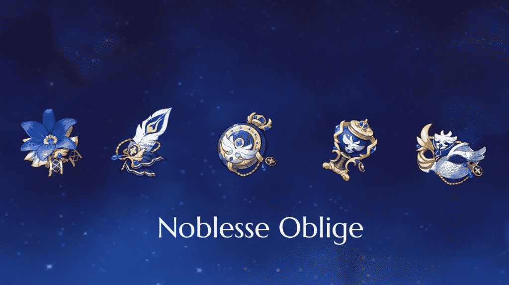 Noblesse Oblige Genshin Impact User Character Recommendations