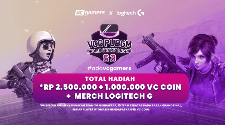 VCGamers x Logitech G Gelar PUBGM Ladies Championship Season 3, Buruan Daftar!