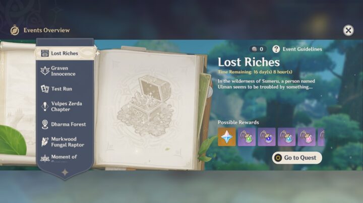 Lost Riches Genshin Impact 3.0: How to Play, Rewards and Location