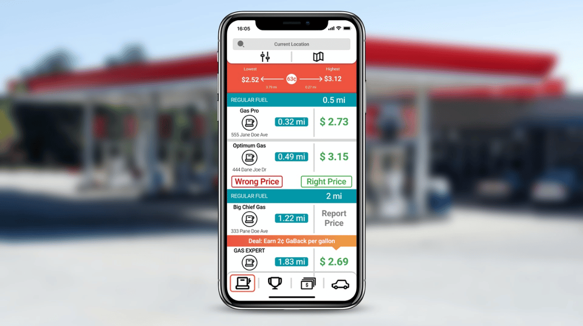 GasBuddy's Car App for iPhone